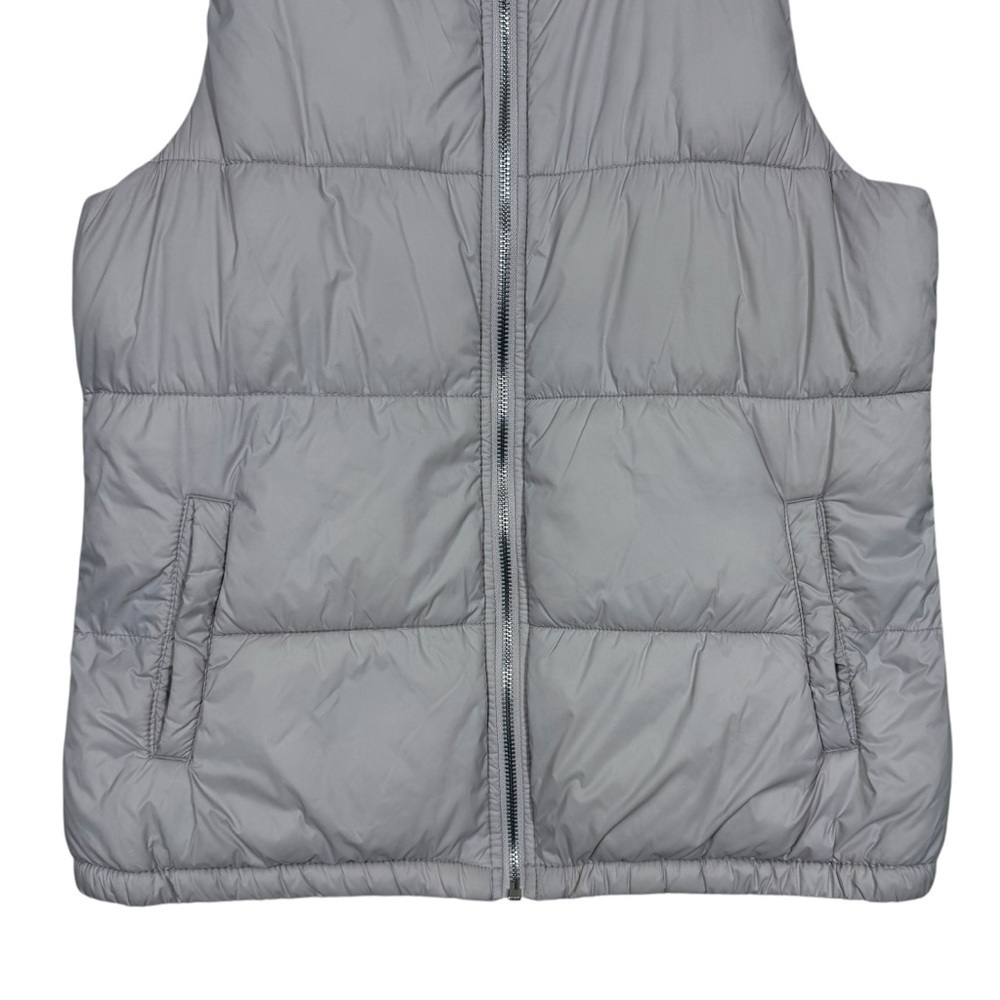 Old Navy Women’s Puffer Vest Light Khaki XS Sleeveless Full Zip Mock Neck - Picture 3 of 7